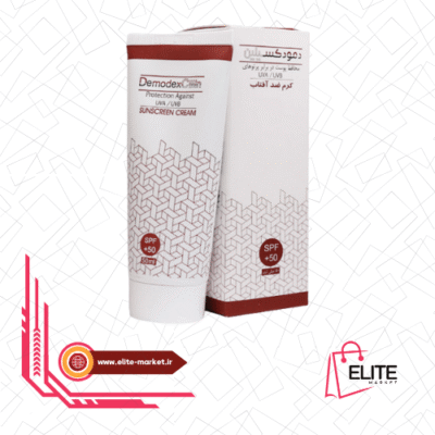کرم ضد آفتاب بی رنگ دمودکسیلین SPF 50 مناسب برای انواع پوست حجم 50 میلی‌لیتر