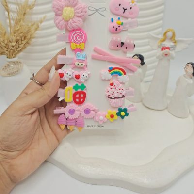 پک گیره مو دخترانه فانتزی خرسی (رنگ صورتی)