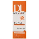 کرم ضد آفتاب بدون رنگ درمالیفت مدل SPF50 محافظ UVA ،UVB، ضد آب، مناسب پوست چرب حجم 40 میلی‌لیتر