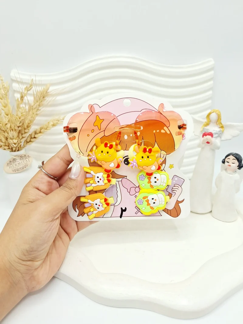 ست عینک و کش و گیره بچگانه طرح استیکر کارتونی ( مدل عینک اپل )