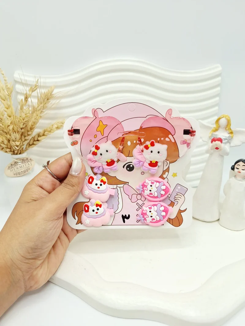 ست عینک و کش و گیره بچگانه طرح استیکر کارتونی ( مدل عینک اپل )