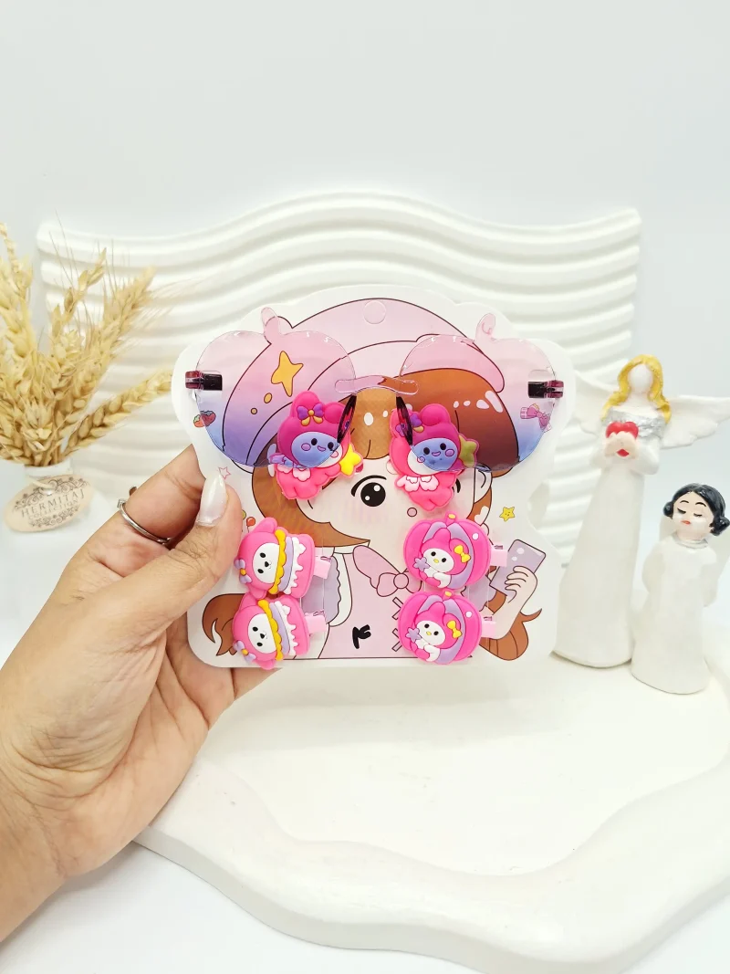 ست عینک و کش و گیره بچگانه طرح استیکر کارتونی ( مدل عینک اپل )