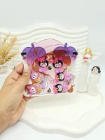 ست عینک و کش و گیره بچگانه طرح استیکر کارتونی ( مدل عینک اپل )