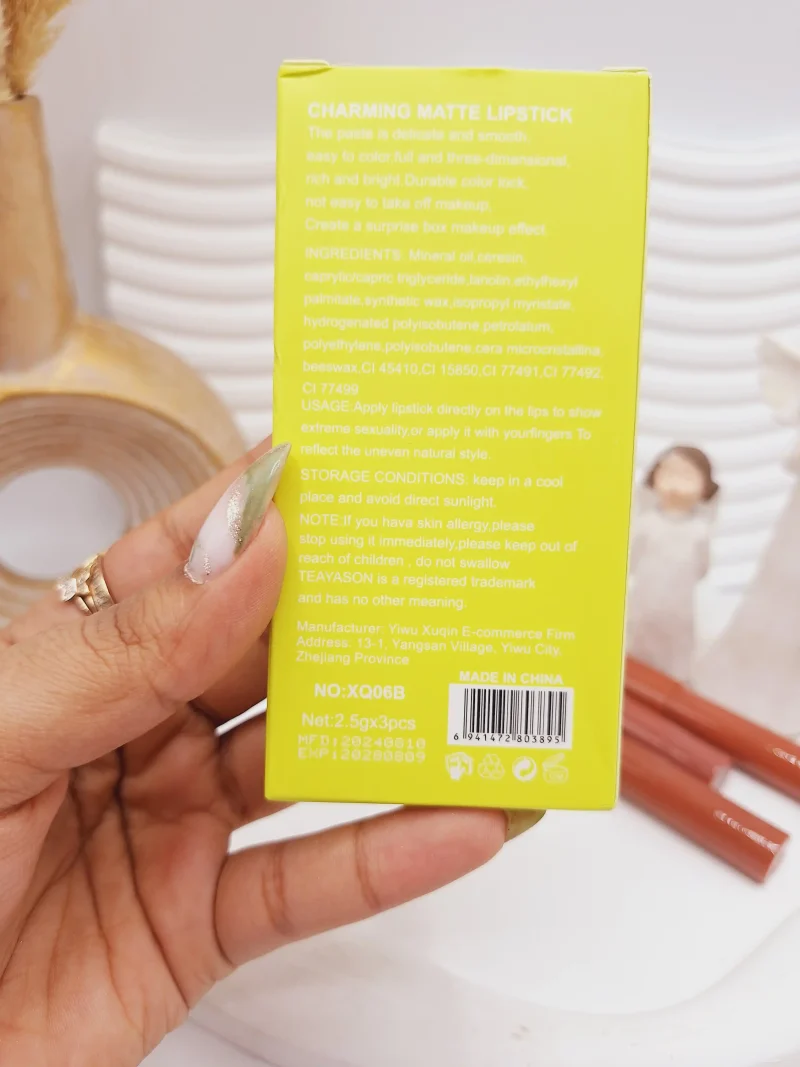 پک 3 تایی رژ لب طرح آووکادو TEAYASON‏ کد XQ06B