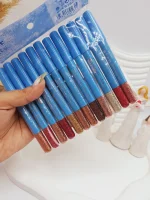 پک 12 عددی رژ مدادی گلیتری ضد آب اورجینال برند رمانتیک کد 2315