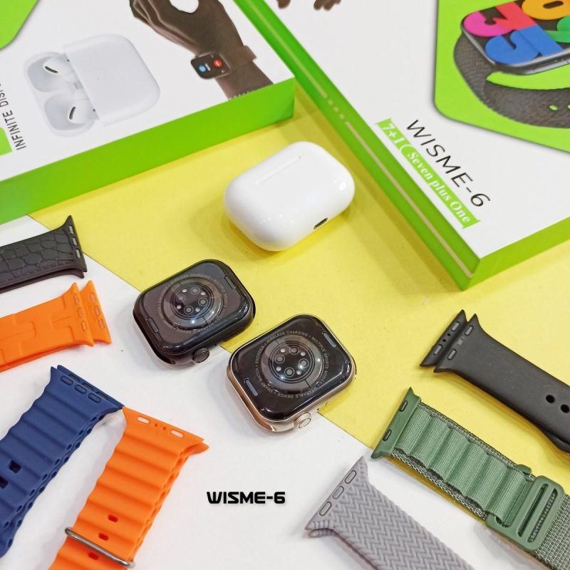 ساعت هوشمند wisme-6 با 7 بند و ایرپاد - Image 7