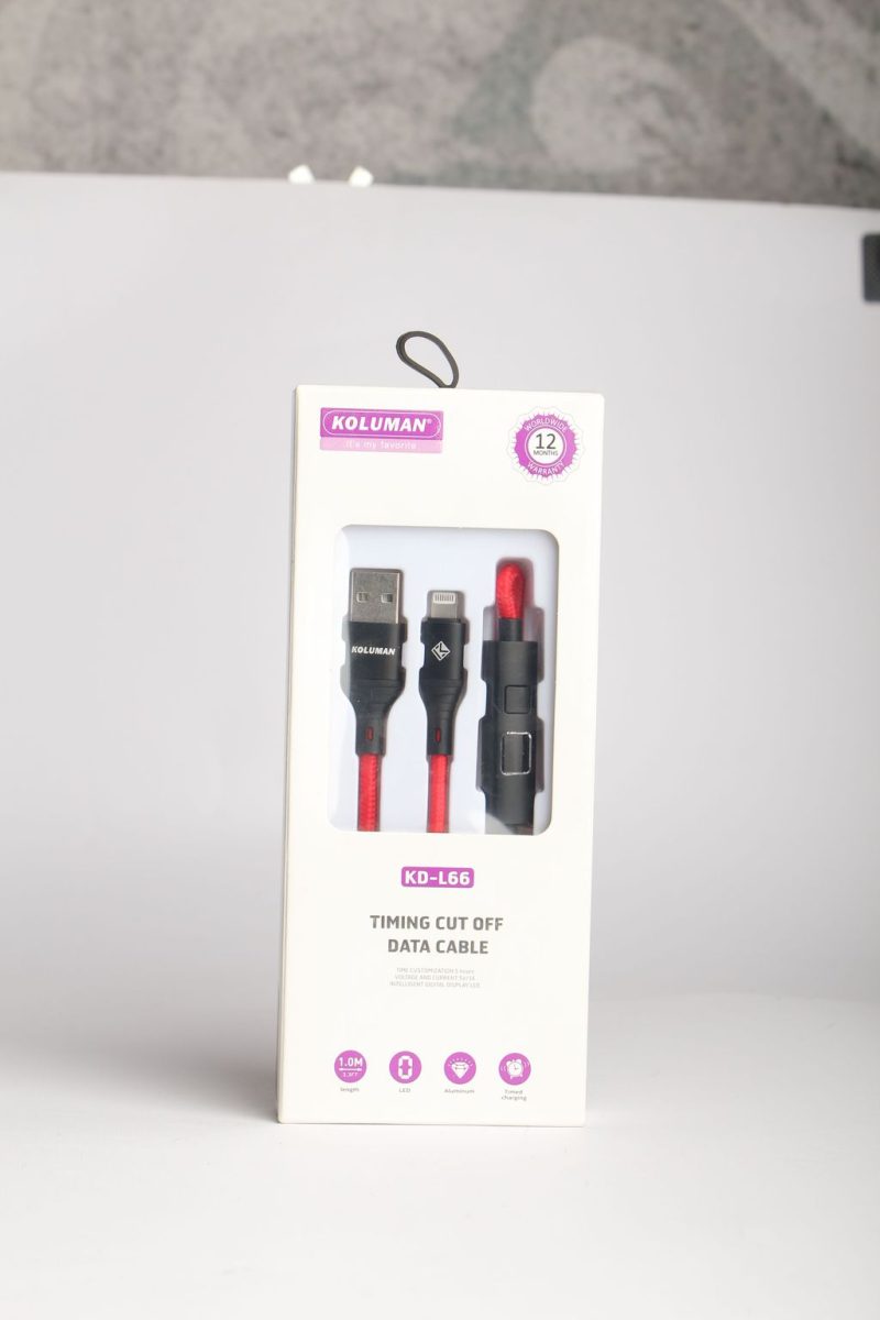 کابل تبدیل USB به USB-C کلومن مدل KD-L66 طول 1 متر قرمز