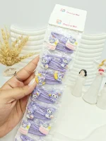 ست 10 تایی پنس مو کرومی بنفش شب تاب