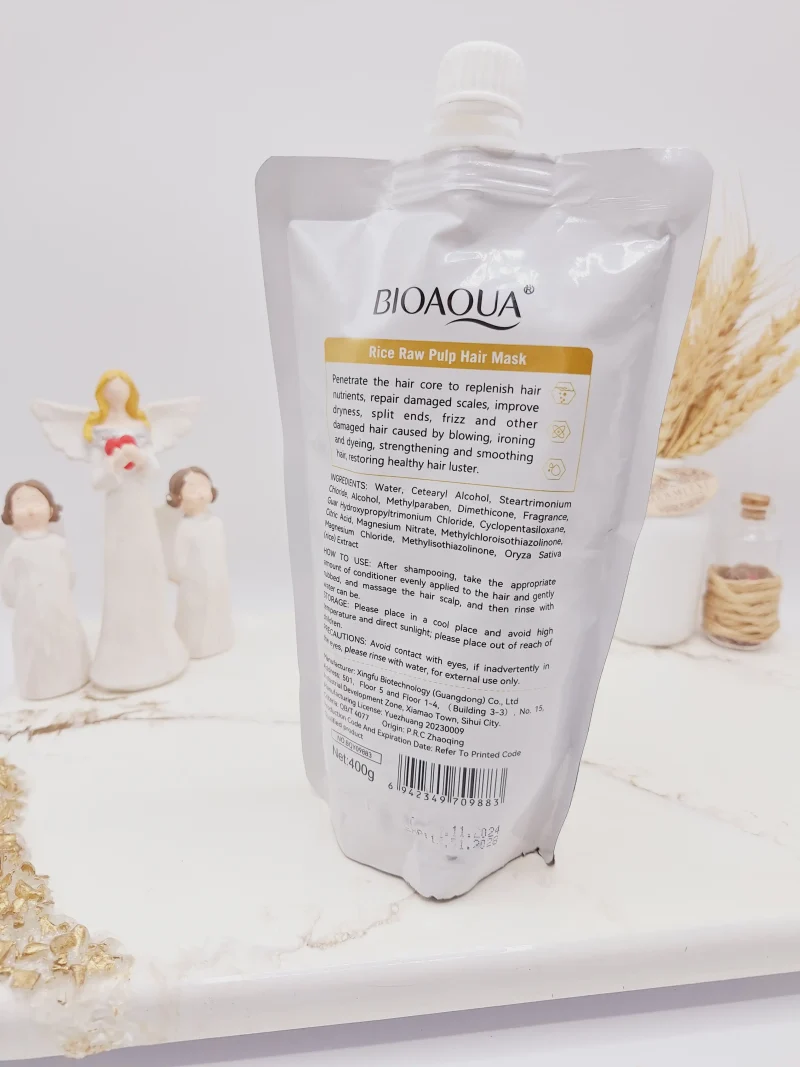 ماسک موی ساندیسی تقویتی برنج بیوآکوا حجم 400 گرم کد 09883