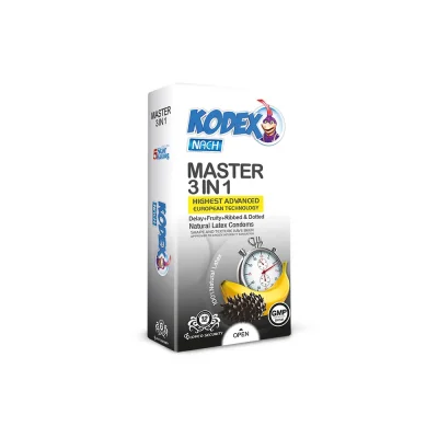 کاندوم تاخیری کدکس مدل Master 3 In 1 بسته 12 عددی