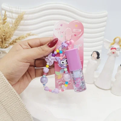 ست لیپ گلاس حرارتی آویز دار کرومی به همراه دستبند برند APCKFLEE