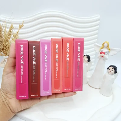 لیپ گلاس دوپ رود شیشه ای  برند page vine کارتن رنگی