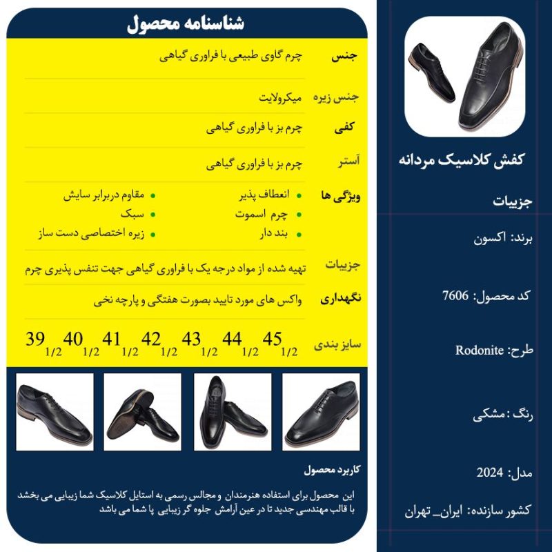 کفش چرم کلاسیک رودونیت - Image 9